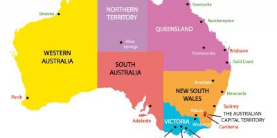 Australia kartta - Kartat Australia (Australia ja Uusi - Seelanti- Oseanian)